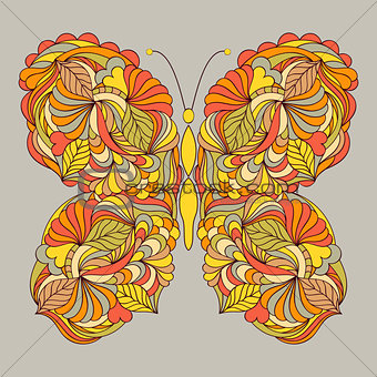 abstract butterfly on gray background