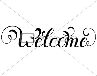 inscription welcome on white background