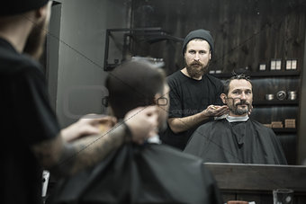 Stylish man in barbershop