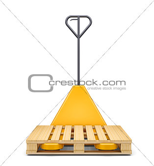 Hydraulic hand pallet truck wit isolated on white