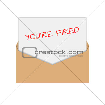 Icon you are fired, vector illustration.