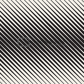 Vector Seamless Black and White Halftone Diagonal Stripes Pattern