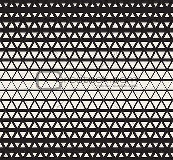 Vector Seamless Black and White  Triangles Halftone Grid Gradient Pattern Geometric Background