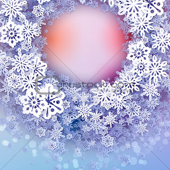Round snow frame with place for text.
