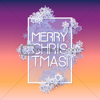 Snow frame with Merry Christmas text.