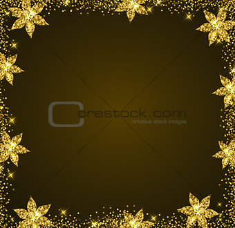 Golden Christmas frame
