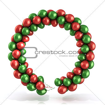 Red and green balloons wreath