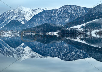 Alpine winter lake (Grundlsee, Austria).