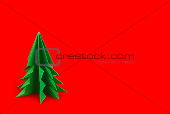 Green fir of origami