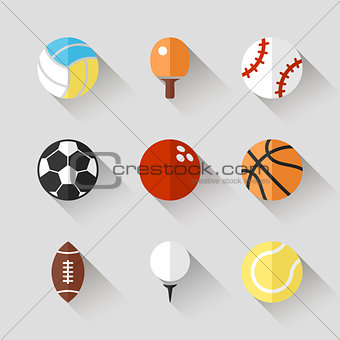 Sport balls icon set - vector white app buttons