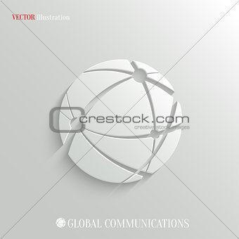 Global communications icon - vector web background