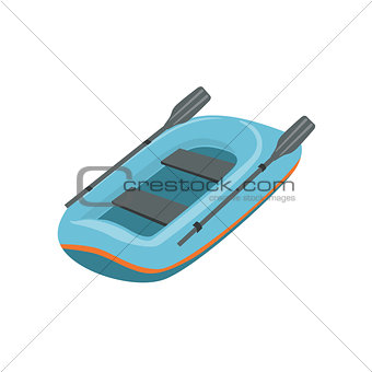 Blue Inflatable Dinghy Type Of Boat Icon