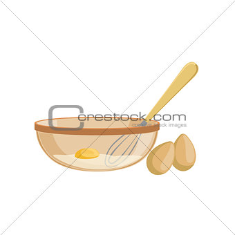 Eggs And Bowl Baking Process  Kitchen Equipment Isolated Item