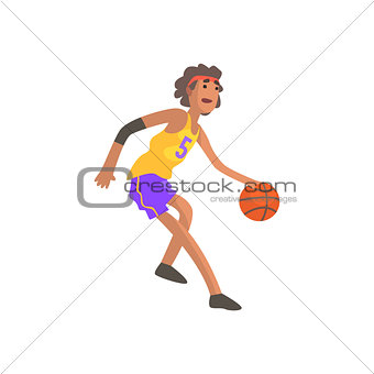 Basketball Player In Red Headband Action Sticker