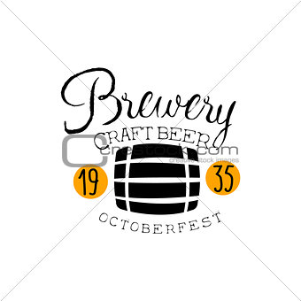 Brewery Logo Design Template With Barrel