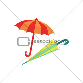 Two Umbrellas As Autumn Attribute