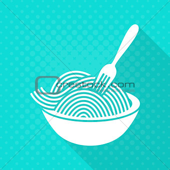 White vector spaghetti flat icon