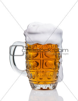 mug of beer on white background