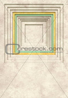Background with texture of old paper and square frame