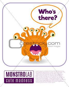 Illustration of a monster saying who's there