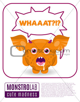 Illustration of a monster saying wat