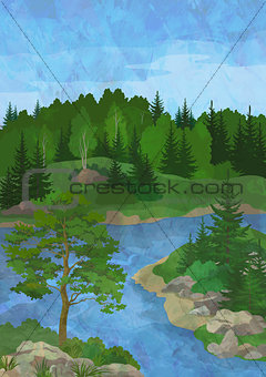 Landscape with Trees and Lake