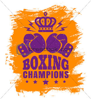 Two gloves and crown for boxing