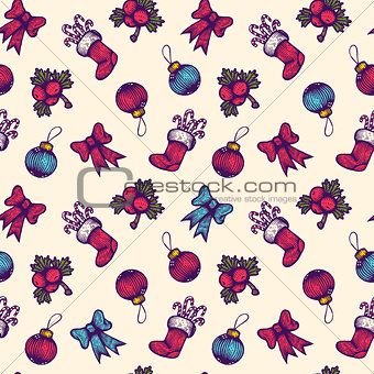 pattern with Christmas symbols.