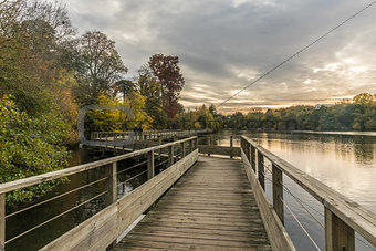 Footbridge on the Erdre river