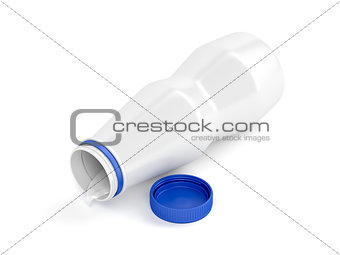 Plastic bottle with yogurt