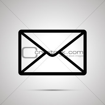 Simple black icon of envelope on light background