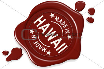 Label seal of made in Hawaii