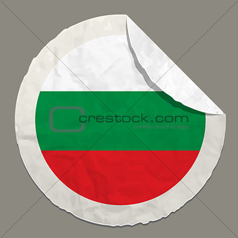 Bulgaria flag on a paper label