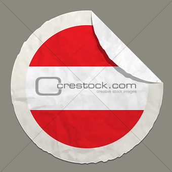 Austia flag on a paper label