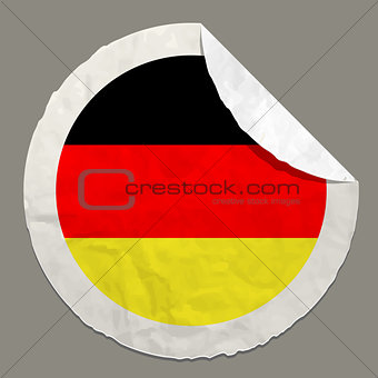 Germany flag on a paper label