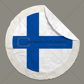 Finland flag on a paper label