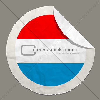 Luxembourg flag on a paper label