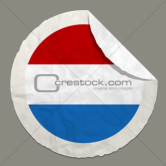 Netherlands flag on a paper label