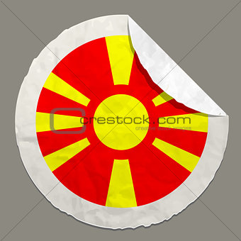 Macedonia flag on a paper label