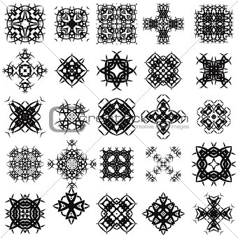 Set of Different Tribal Rosettes Tattoo Design
