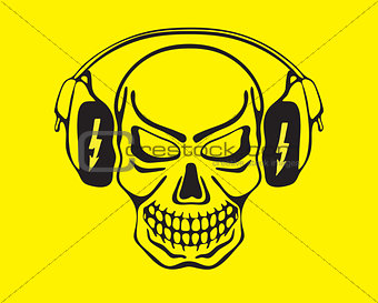 Skull listening to music