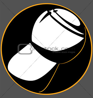 champagne cork black circle logo on a gray background