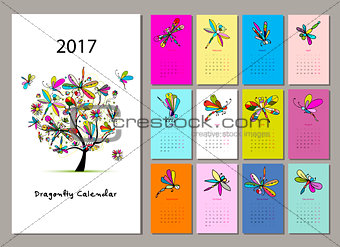 Dragonfly calendar 2017 design