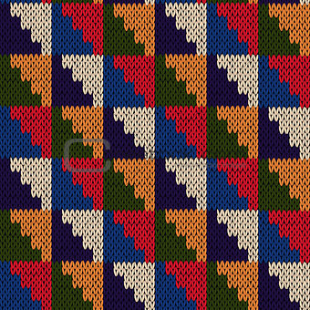 Seamless knitted motley geometric pattern