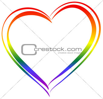 LGBT rainbow heart symbol love