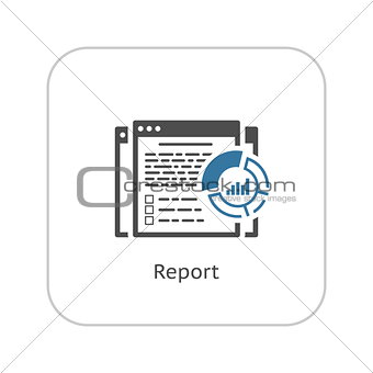 Report Icon. Flat Design.