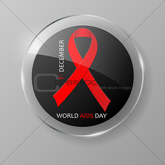 December World Aids Day glass button.