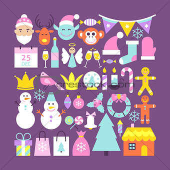 Cute Merry Christmas Objects
