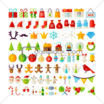 Big Set Merry Christmas Objects