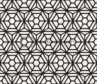 Vector Seamless Hexagon Rounded Grid Pattern